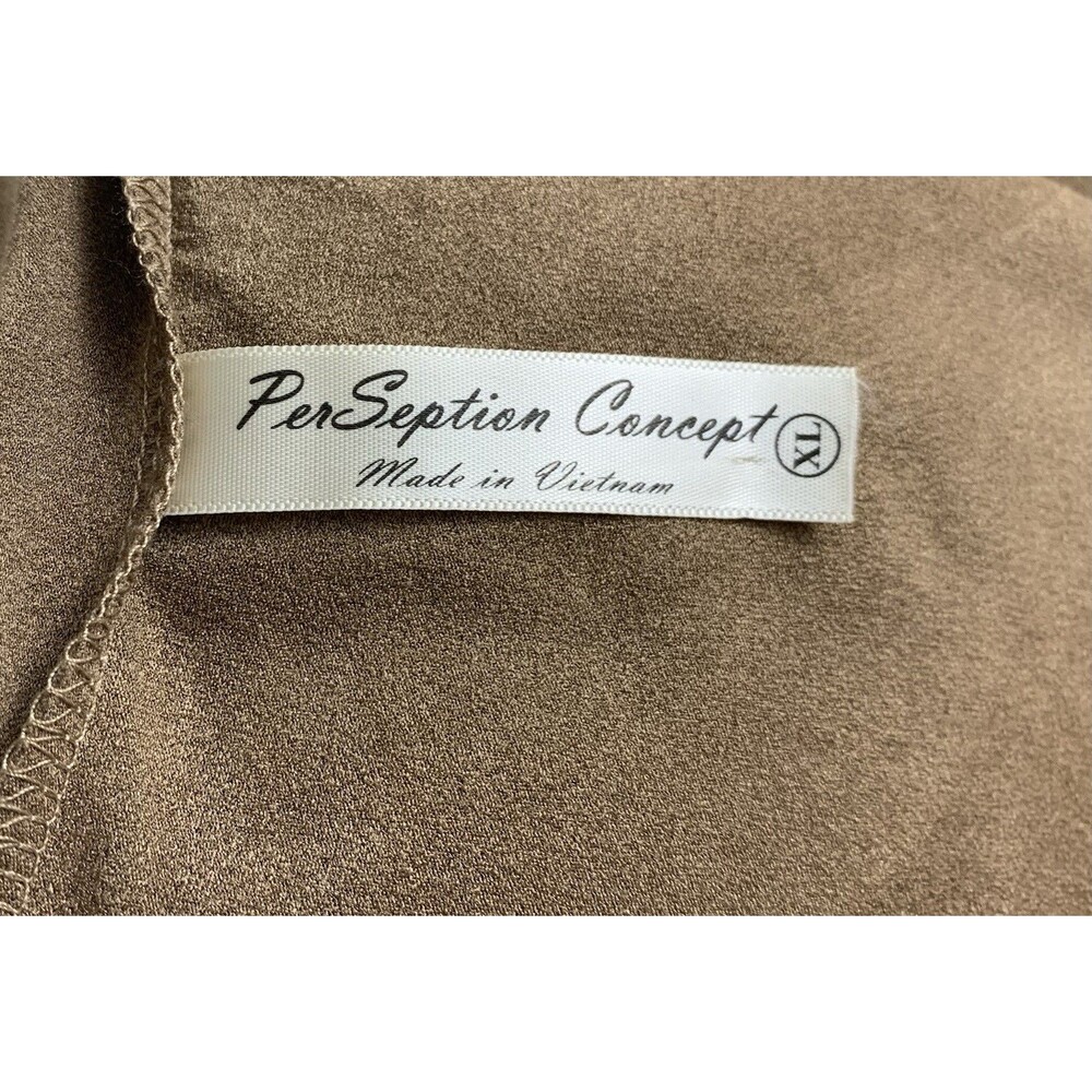 Per Seption Concept Vest Size XL Open Front Cardigan Brown Faux Suede Sleeveless - Picture 8 of 10